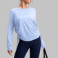 Round neck yoga long-sleeved cover-up
