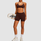 Wholesale Seamless Halter Sports Bra & High-Waist Biker Shorts Set – Naked-Feel Peach-Lift Yoga 2-Piece