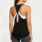 Women's Loose Yoga Tank Top Sexy Backless Athletic Cover-Up Vest