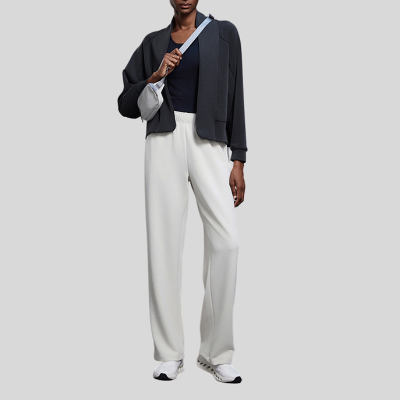 Shawl Collar Open Cardigan Sports Long Sleeve Top