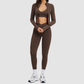 Wholesale stand-collar jacket+leggings+ sports bra 3-piece set