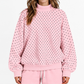 Wholesale Mock Neck Sweatshirt Women's Polka-Dot Fleece Pullover