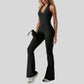 Jumpsuit with sleeveless back and hollow