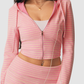 Wholesale Women's Zip Up Hoodie – Cropped Striped Jacket