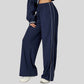 Loose-fitting striped color-blocked sweatpants