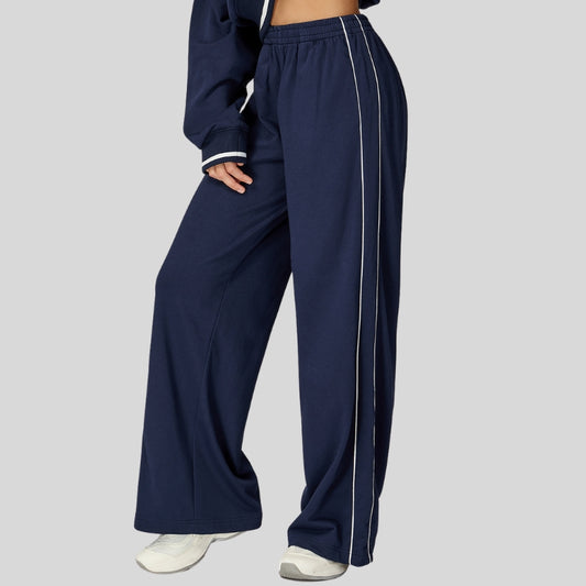 Wholesale Loose-fitting striped color-blocked sweatpants | Wonderxfans bulk activewear