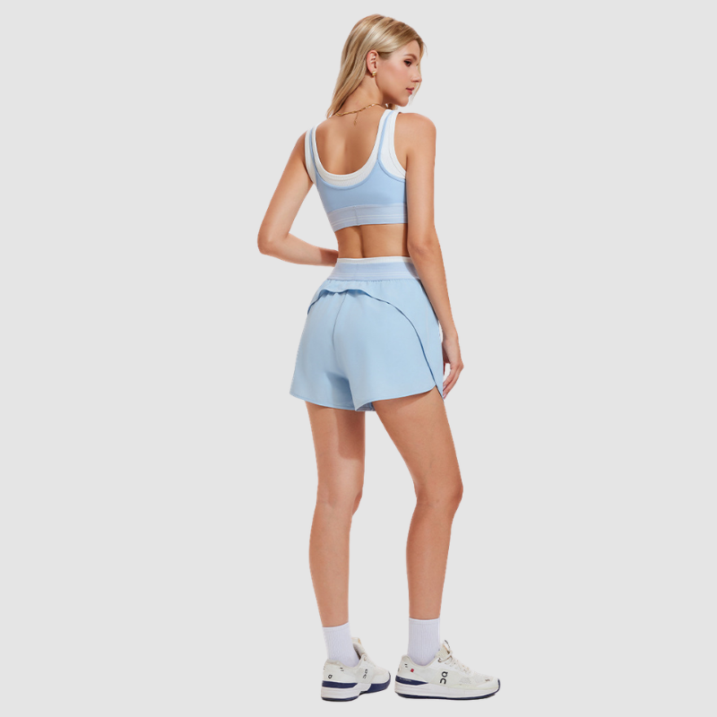 Wholesale Women's Color-Block High-Waist Athletic Shorts – Slim Fit Butt-Lifting Gym Running Shorts YCF2534501