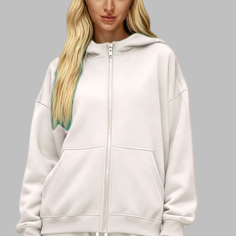 Wholesale Two-Way Zip Fleece Hoodie | Wonderxfans bulk activewear