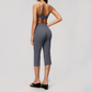 Wholesale Women's High-Impact Sports Bra & Capri Pants Yoga Set with Chest Pad