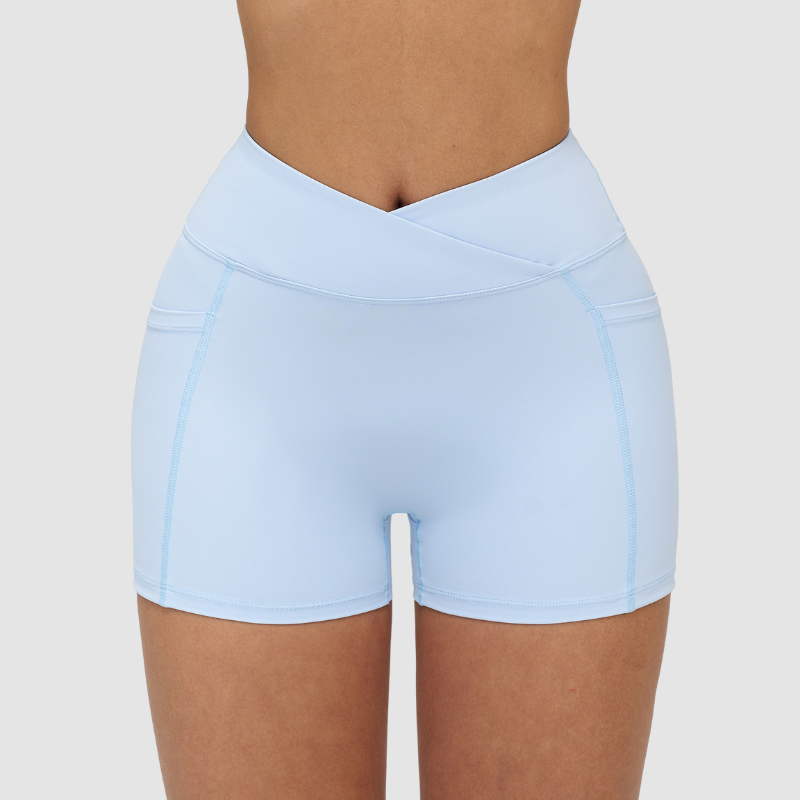 Wholesale women's solid color high-waisted shorts