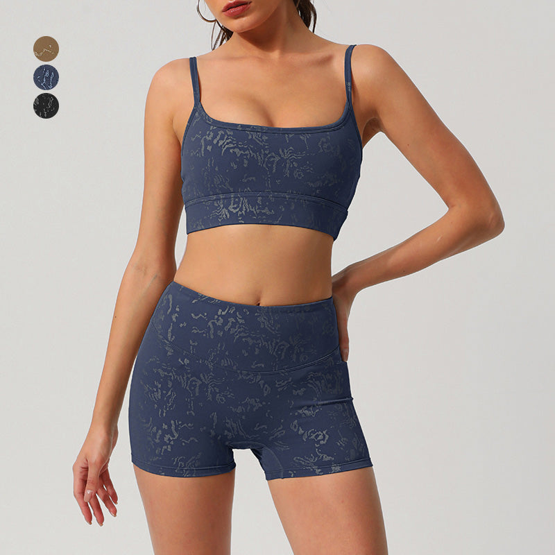 Wholesale Women's Printed Sports Bra + athletic Shorts