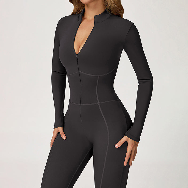 Snug-Fit Long Sleeve Jumpsuit