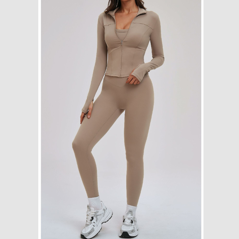 Wholesale spaghetti strap backless bra + leggings + jacket