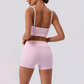 Wholesale Women's Spaghetti Strap Sports Bra & Shorts Set – Naked-Feel Yoga 2-Piece Gym Set