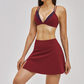 Naked and beautiful back bra + anti glare two-piece skirt 2-piece set