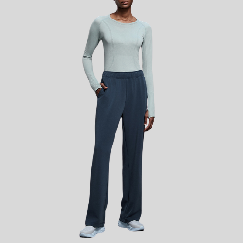 Women's high-waisted straight-leg pants