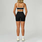 Seamless Contrasting Color Sports Bra + High-waisted shorts 2-Piece Set