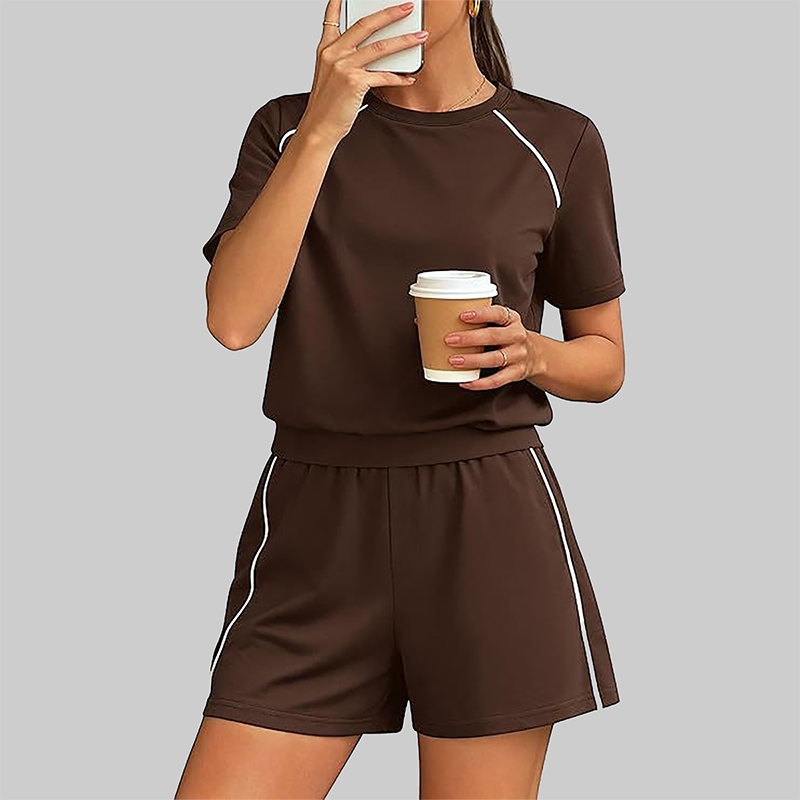 Wholesale Women's Short Sleeve T-Shirt & Shorts Casual Athletic Set
