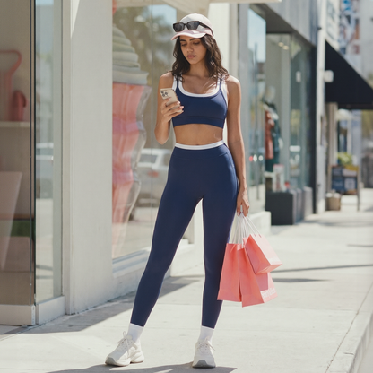 Sport-BH und Sportleggings in Kontrastfarbe, 2-teiliges Set