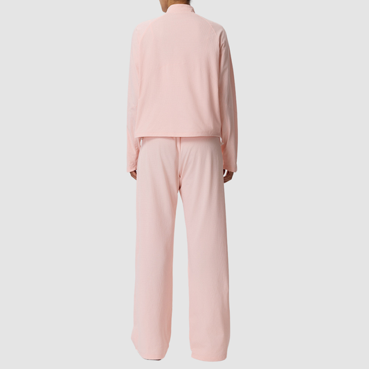 Wholesale Women’s Waffle Knit Active Set – Stand-Collar Long Sleeve & Pants