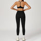 Thin Straps Bra + V-Shaped Waistline Leggings 2-Piece Set
