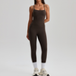 Women's Activewear Padded Sleeveless Top & Straight-Leg Pants Yoga Set