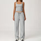 Slimming U-Neck Tank Top + Straight Leg Sweatpants 2 Piece Set