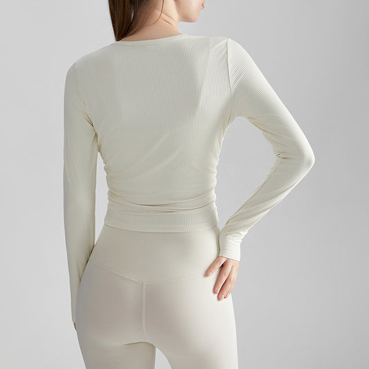 Wholesale Slimming Round Neck Long-Sleeve Yoga | Wonderxfans bulk activewear
