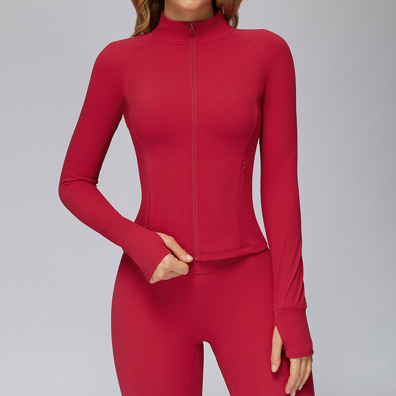 Zippered tight quick-drying sports jacket