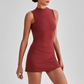 Wholesale Naked-Feel Yoga Set – Sleeveless Crop Top & High-Waist Shorts 2-Piece Activewear