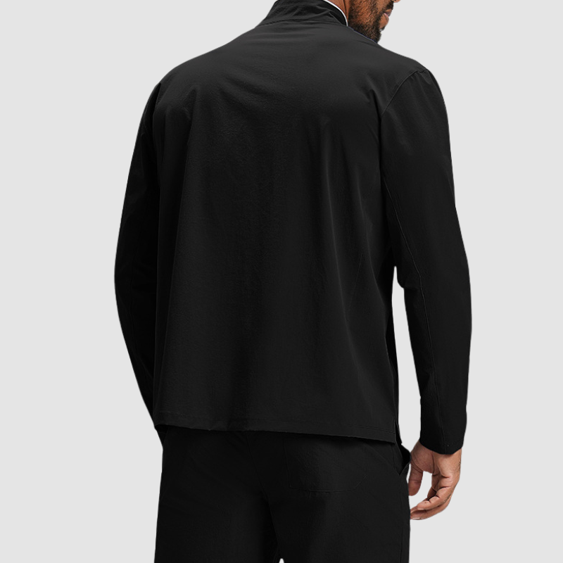 Wholesale Men Eco-friendly Recycled Contrast Color Zip-up Jacket