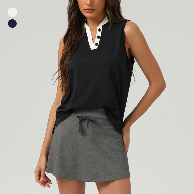 V-Neck Tank Top + High-Waisted Skirt 2-Piece Set