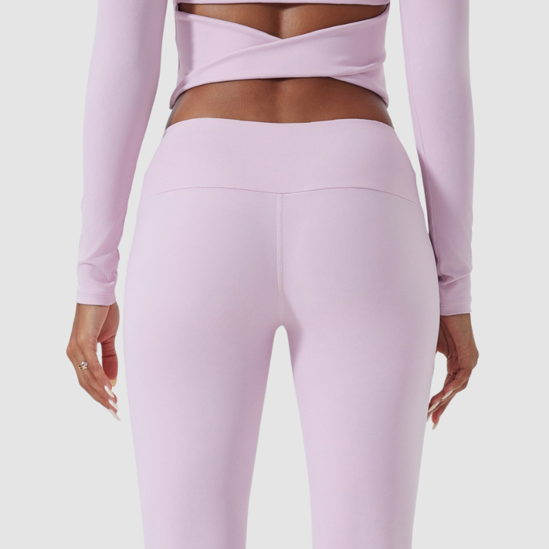 Wholesale back-cut yoga top + flared pants