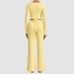 Wholesale Women’s Tie-Front Zip Yoga Cover-Up & Straight-Leg Pants Set