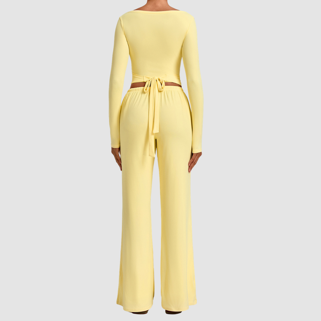 Wholesale Women’s Tie-Front Zip Yoga Cover-Up & Straight-Leg Pants Set