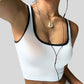 Contrast color U-shaped beautiful back Tank top