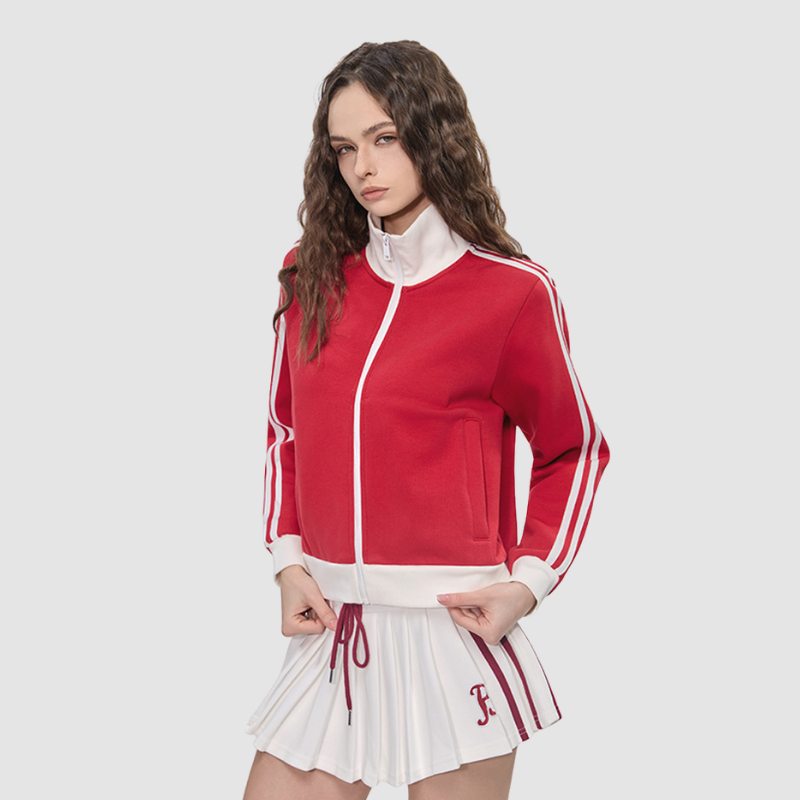 Wholesale Zippered contrasting stand up collar | Wonderxfans bulk activewear
