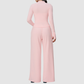 Wholesale Women's Stand-Collar Zip Jacket & Wide-Leg Pants Yoga Set
