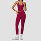 Wholesale Women's Deep-V Sleeveless Vest + Long Pants Yoga Set