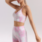 Seamless tie-dye women's beauty back strap + sports bra yoga shorts two-piece set