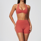 Wholesale Women's Halter Neck Yoga Set – Padded Bra & High-Waist Shorts Activewear
