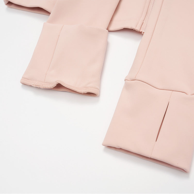 Stand collar plush warm slim fit zipper jacket