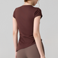 Wholesale Naked-Feel Slit-Hem Short Sleeve Yoga T-Shirt – Slim Fit Sports Top