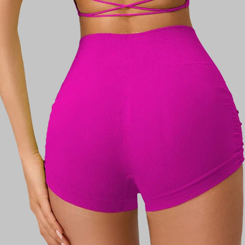 Side-pleated sport shorts