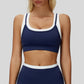 Fake two-piece contrast color stitching sports bra