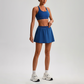 Wholesale Naked-Feel Sports Bra & Pleated Tennis Skirt Set – Quick-Dry Athletic 2-Piece with Built-In Shorts