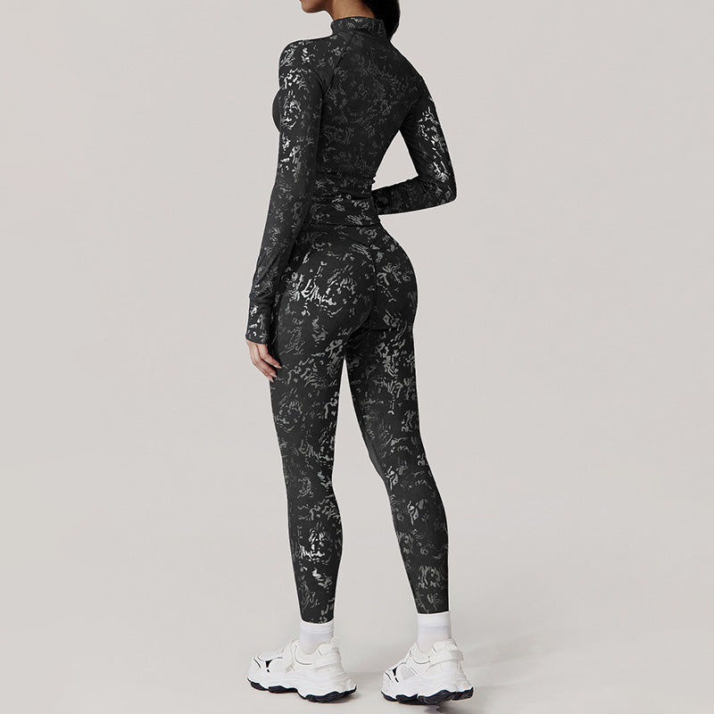 Wholesale women's slim-fit jacket + athletic leggings
