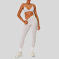 Strap sports bra+high-waisted leggings 2-piece set