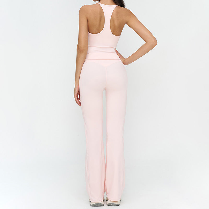 Racerback tank top + Flared pants 2-piece set