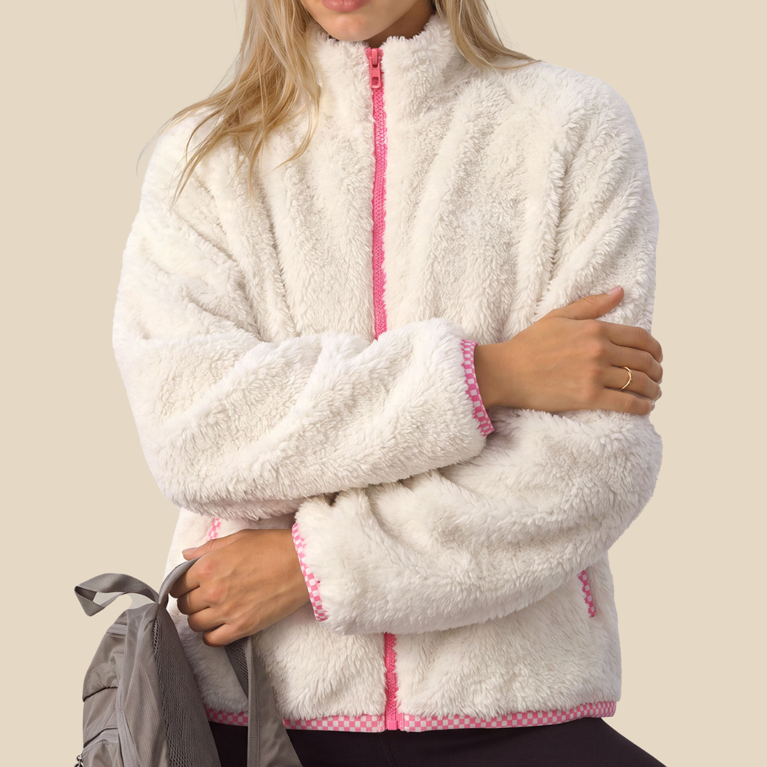 Wholesale Activewear Thick Stand-Collar Zip Pocket Outdoor Jacket